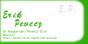 erik pevecz business card